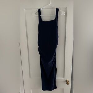 Beyond the Bump Beyond Yoga Spacedye Icon Navy Midi Maternity Dress Size Small